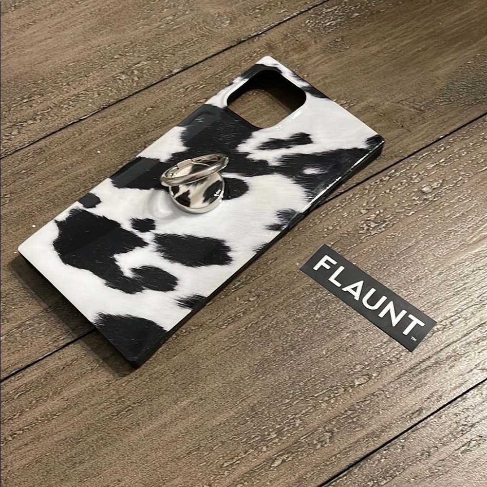 Flaunt Cow Print Phone Case with Ring Holder